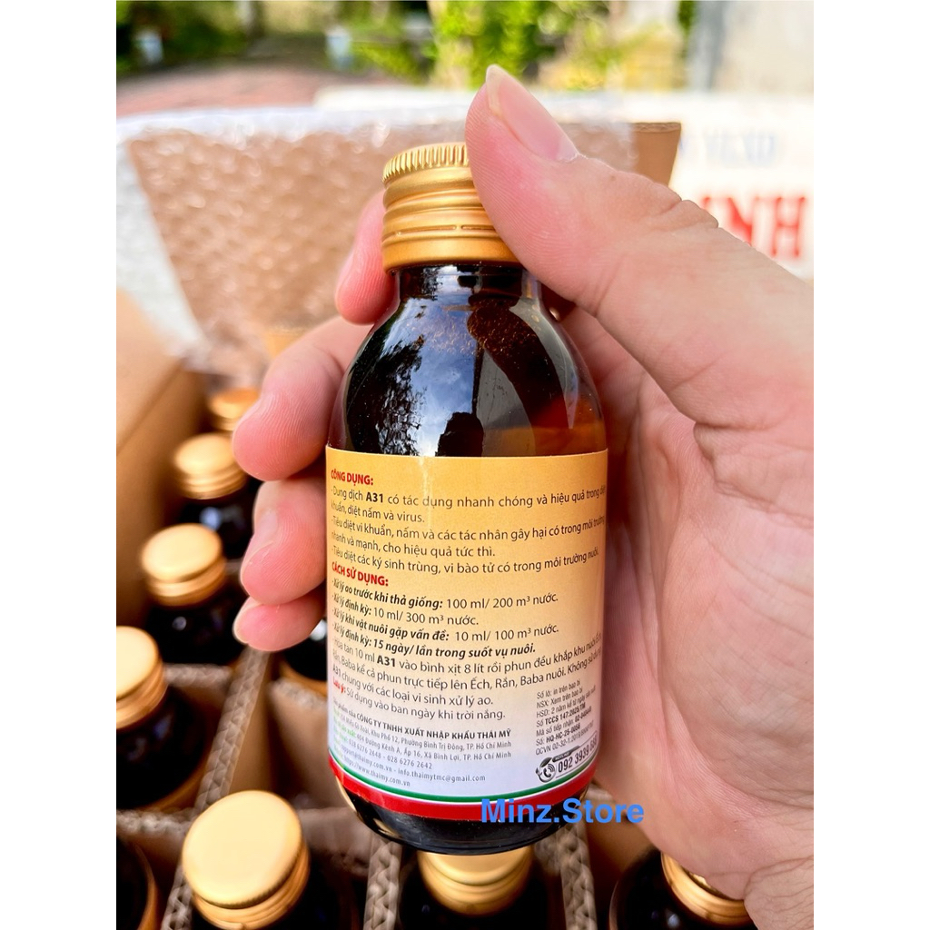 A31 - Diệt vi khuẩn, nấm, ghẻ trên ếch, lươn, cá, ba ba…(100ml)