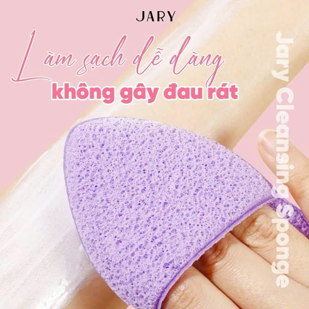 Bọt biển rửa mặt JARY làm sạch tẩy da chết tiện lợi mềm mịn da | NHÍM HOUSE