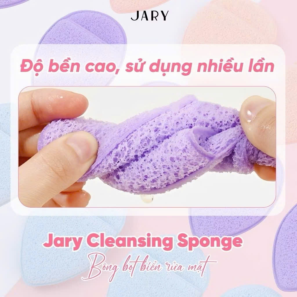 Bọt biển rửa mặt JARY làm sạch tẩy da chết tiện lợi mềm mịn da | NHÍM HOUSE