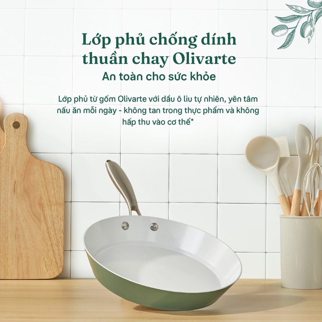 [NEW] Chảo RÁN - MORI VEGGIE lớp chống dính thuần chay, tương thích nhiều bếp, tiết kiệm năng lượng