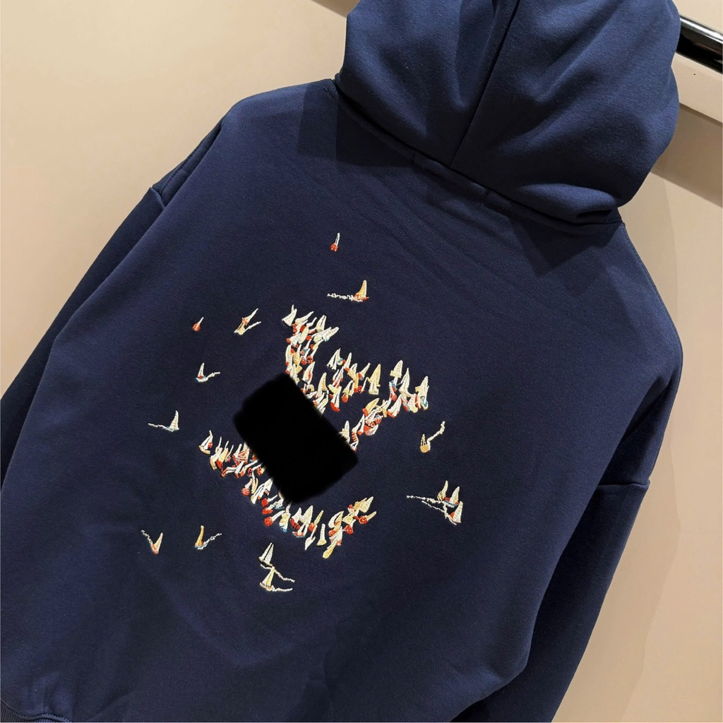 ⚡️[Hight Quality] Áo Hoodie Nam Nữ \/ Marq1 Ready To Wear - Điểm Nhấn Xanh Đen Thêu Thuyen Nổi Cao Cấp Loại 1
