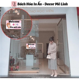 🌈Decal Dán Kính Welcome - Xin Mời Vào - Chống Nước, Dán Trang Trí cửa Quán, Shop, Công Ty Freeship - Chống Nước - Bóc Ra