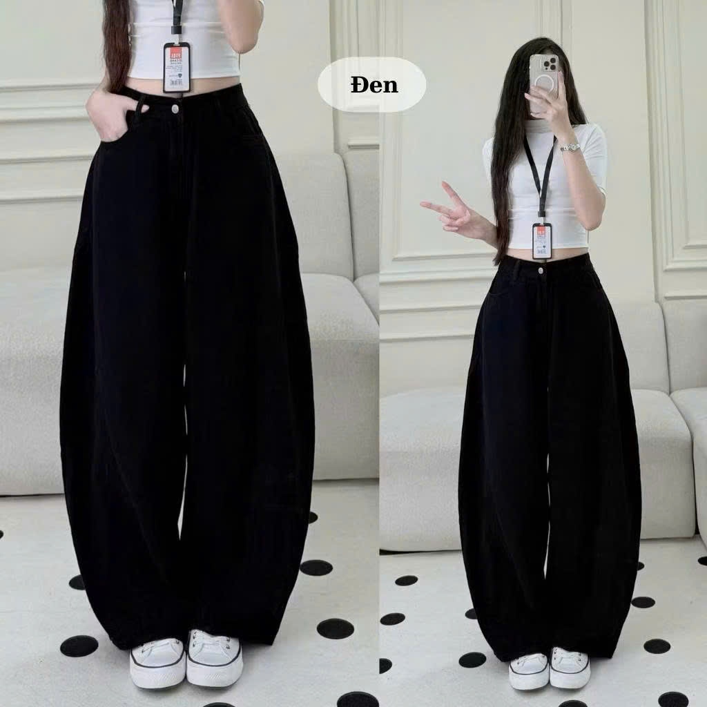 Quần Jean Nữ Ống Cong JOOLATE Form Rộng Basic Quần Đi Học Đi Làm Thời Trang