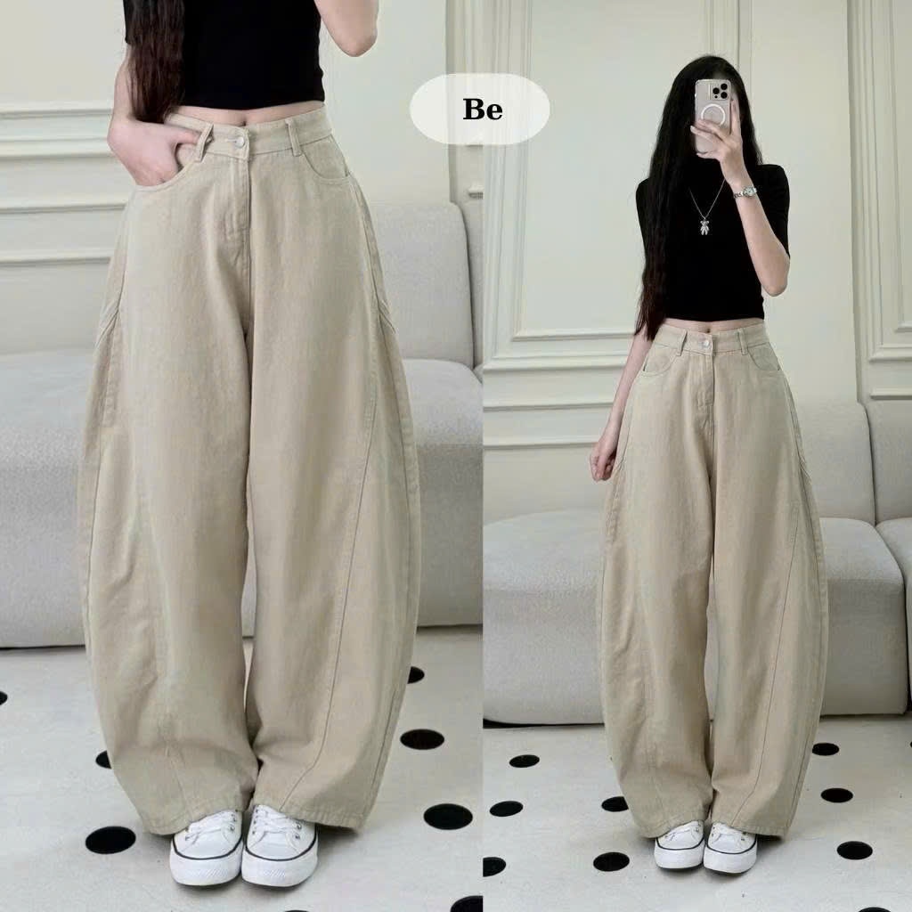 Quần Jean Nữ Ống Cong JOOLATE Form Rộng Basic Quần Đi Học Đi Làm Thời Trang