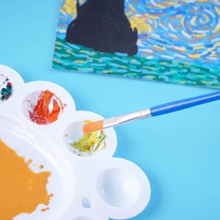 Khay Pha Màu Nước, Palette Trộn Màu Acrylic, Màu Gouache Chuyên Dụng Hình Bông Hoa, Con Cá, Con Cua Cute