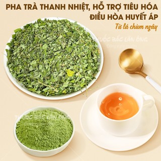 Lá chùm ngây 100g, chùm ngây sấy lạnh, lá xanh, đẹp, dùng pha trà - Lãn Ông