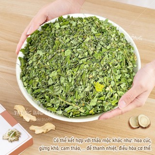 Lá chùm ngây 100g, chùm ngây sấy lạnh, lá xanh, đẹp, dùng pha trà - Lãn Ông