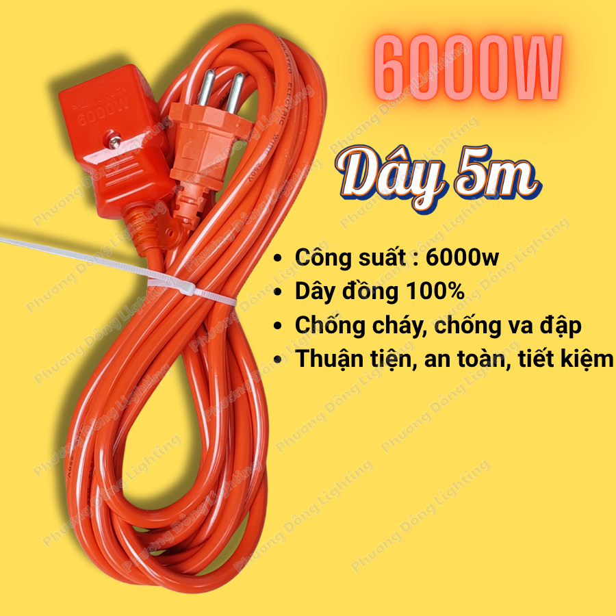 Dây Phích Âm Chịu Tải Cao 6000W Chuyên dùng cho các Thiết bị có Công suất lớn