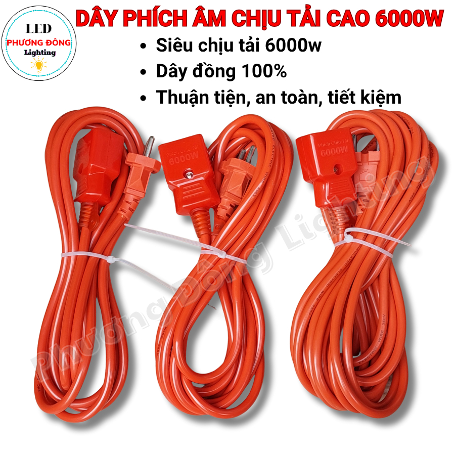 Dây Phích Âm Chịu Tải Cao 6000W Chuyên dùng cho các Thiết bị có Công suất lớn