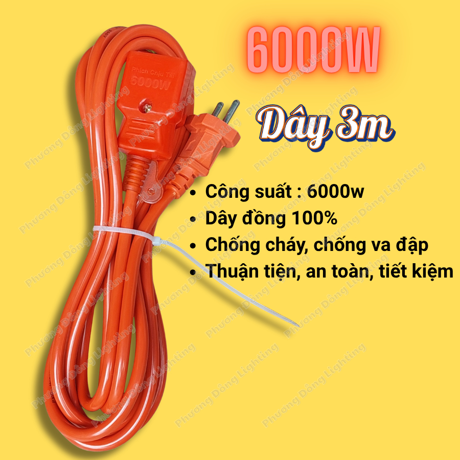 Dây Phích Âm Chịu Tải Cao 6000W Chuyên dùng cho các Thiết bị có Công suất lớn