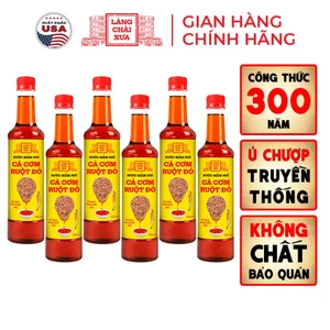 Thùng 6 chai Nước mắm nhỉ truyền thống cá cơm ruột đỏ Làng Chài Xưa 525ml