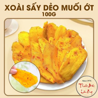 Xoài sấy dẻo 100g, xoài cát tẩm muối ớt, nguyên miếng, không tẩm đường, giữ nguyên vị chua ngọt