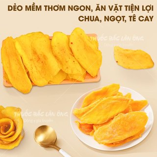 Xoài sấy dẻo 100g, xoài cát tẩm muối ớt, nguyên miếng, không tẩm đường, giữ nguyên vị chua ngọt