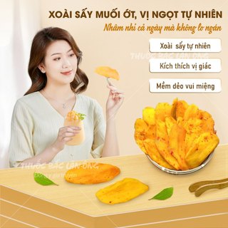 Xoài sấy dẻo 100g, xoài cát tẩm muối ớt, nguyên miếng, không tẩm đường, giữ nguyên vị chua ngọt