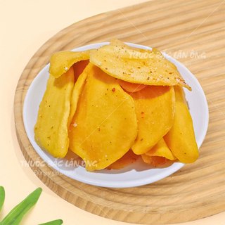 Xoài sấy dẻo 100g, xoài cát tẩm muối ớt, nguyên miếng, không tẩm đường, giữ nguyên vị chua ngọt