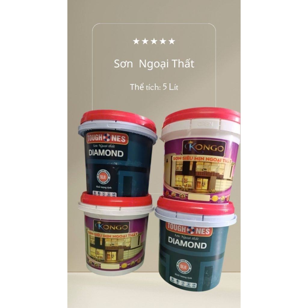Sơn ngoại thất thùng 5kg ,bảng màu đẹp, nhiều màu lựa chọn