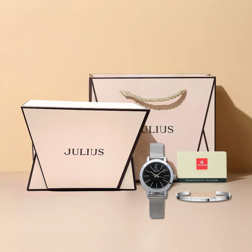 Combo Đồng hồ nữ Julius JA-732B +  Vòng đeo tay Julius JSB078 SL