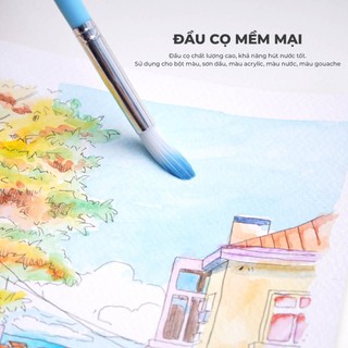 Cọ Vẽ ARTMATE Cao Cấp,  Cọ Tô Màu Tô Tượng Dùng Cho Màu Nước, Gouache, Sơn Acrylic  Đa Dạng Kích Thước Đầu Cọ