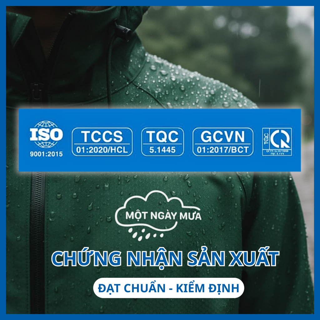 Áo Mưa Một Người Liền Bít Toàn Thân (Vải Da Cá Cao Cấp) - Siêu Chống Thấm, Không Bí, Chắn Gió