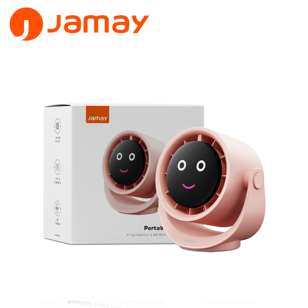 JAMAY Quạt bàn mui gió nhẹ có thể sạc điện，100 cấp gió mạnh，Biểu tượng nụ cười，Hiển thị LED，Xoay 360 độ，16h sử dụng F25 | BigBuy360 - bigbuy360.vn