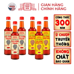 Thùng 6 chai 525ml 3 THAN 3 VÀNG Nước Mắm Nhỉ Truyền Thống Làng Chài Xưa