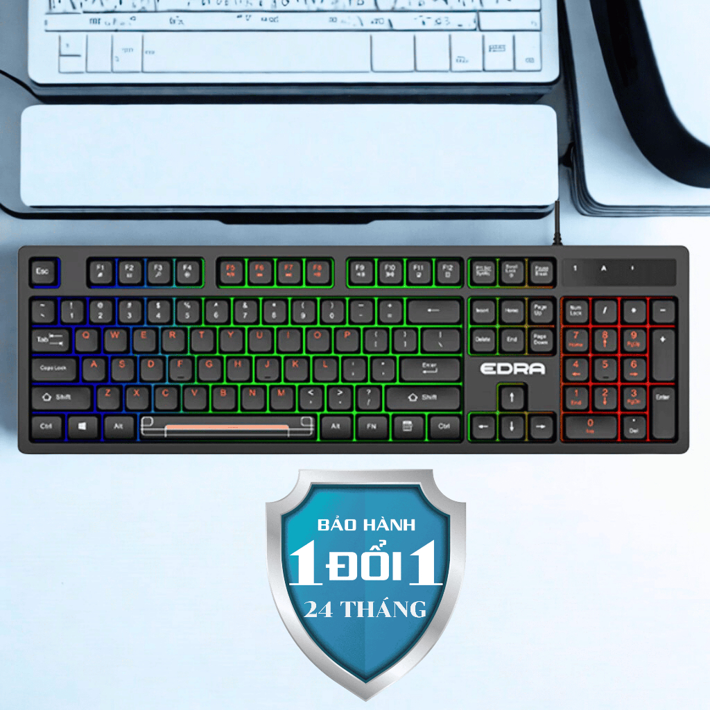 Bộ phím giả cơ Edra EK506, bàn phím gaming giả cơ chính hãng Edra BH Đổi Mới trong 24 Tháng