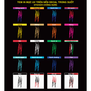 Vết cào xước UV nhiều màu chọn lựa, hình dán trang trí xe máy, xe ôtô, nón, điện thoạI. Sticker xe đạp điện