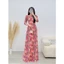 Áo dài nữ lụa nhật in họa tiết 6d cổ tròn tay phồng mềm mại trẻ trung Y13 Áo dài Thanh Hiền
