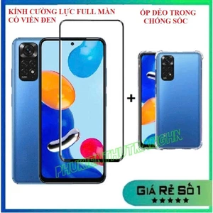 Kính Cường Lực Dành Cho Redmi Note 11 4G Note 11S Note 11 Pro Note 11E Pro Full màn hình + Ốp dẻo trong chống sốc