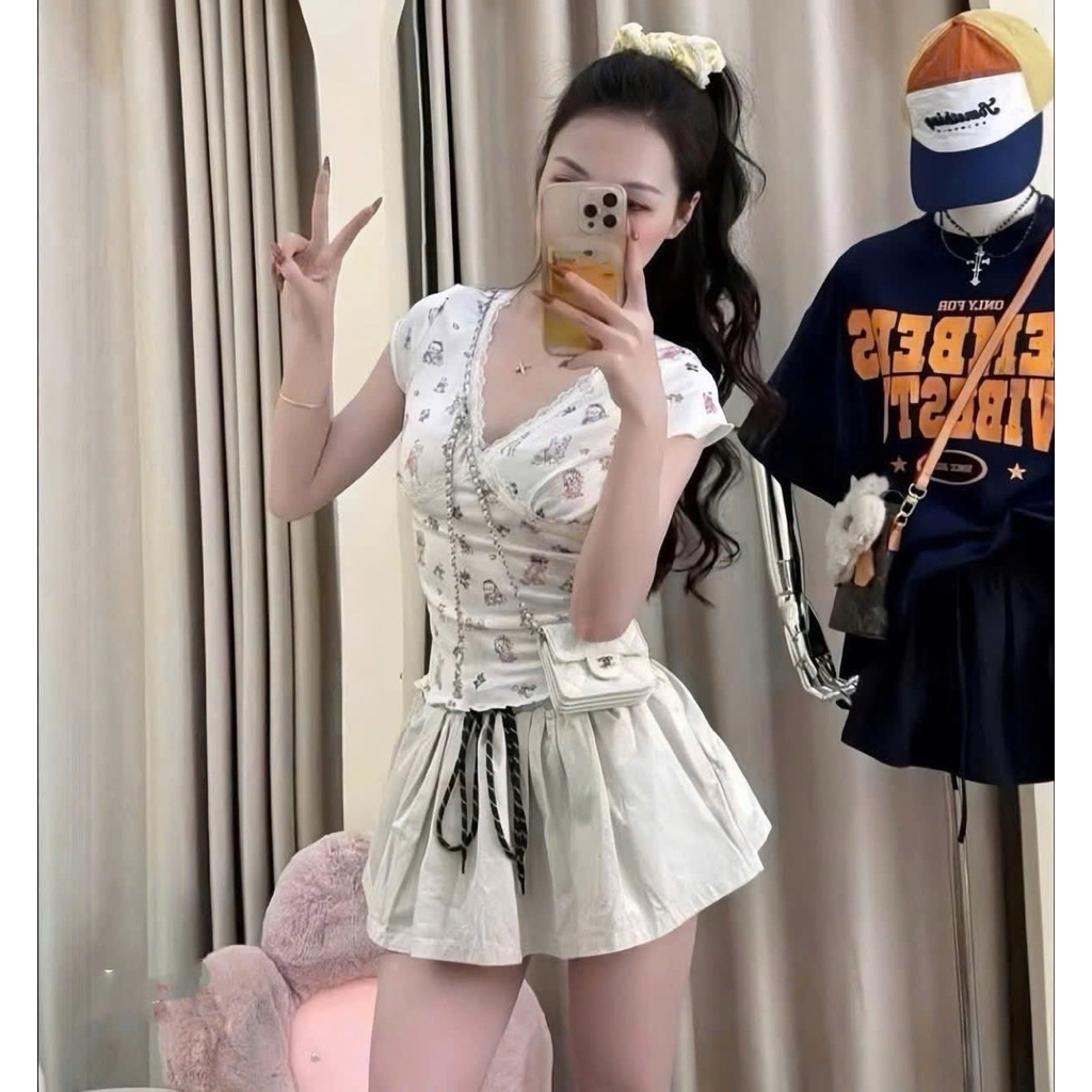 chân váy kaki dáng ngắn