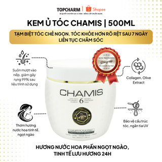 [QUÀ TẶNG KHÔNG BÁN] Kem ủ tóc keratin collagen phục hồi hư tổn CHAMIS 500ml giảm gãy rụng, mềm mượt hương nước hoa