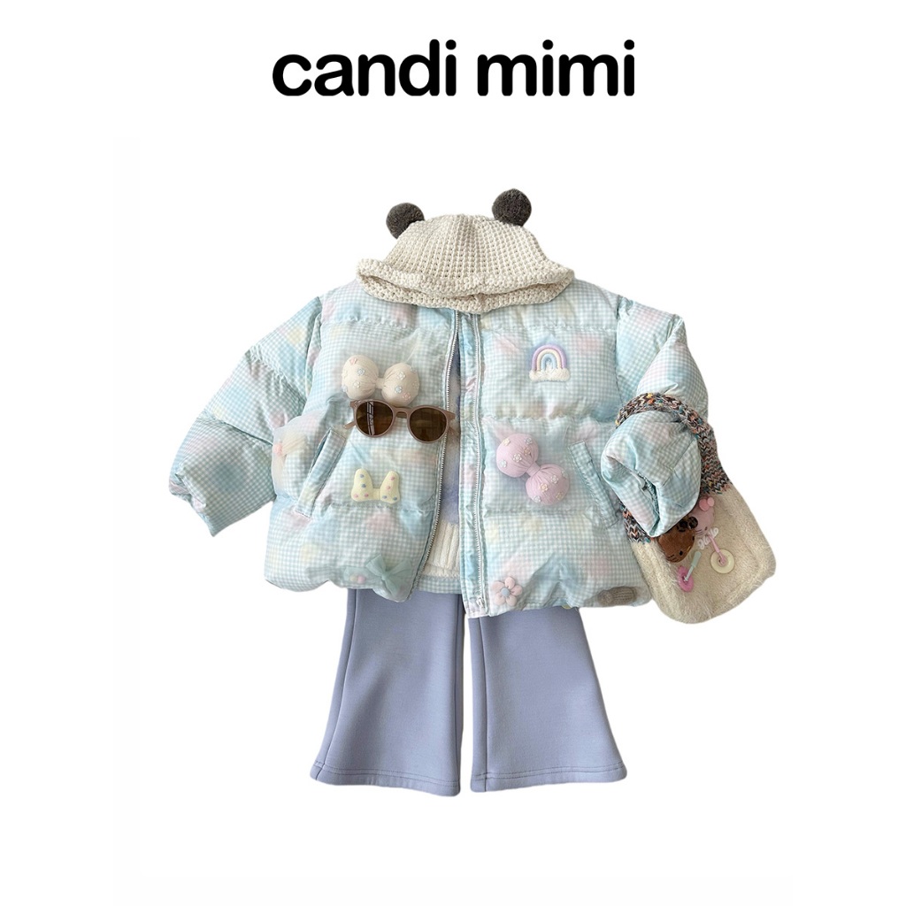 CANDI MIMI Áo khoác phao lông vũ cao cấp đính nơ NL5469 - Phong cách Hàn Quốc