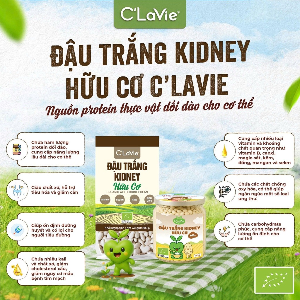 Đậu trắng kidney hữu cơ C'LaVie