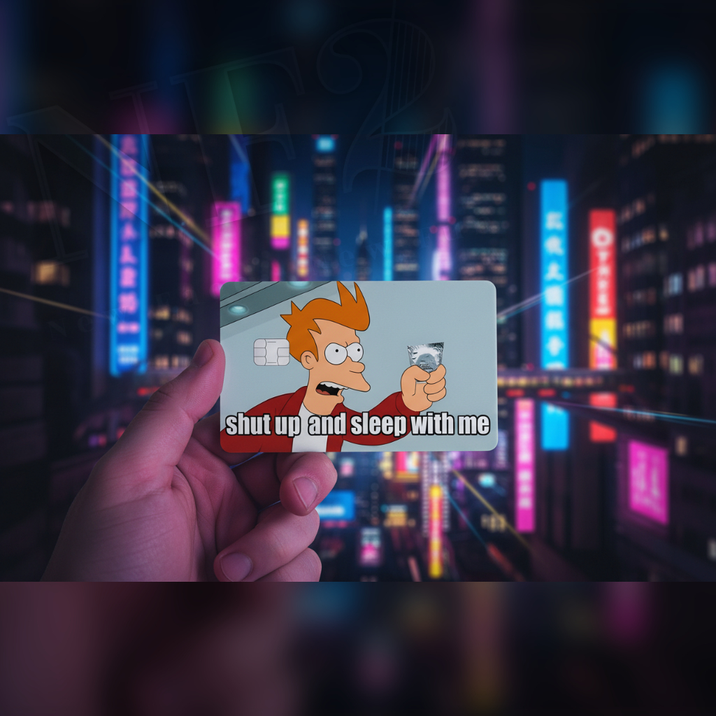 Miếng Dán Trang Trí SHUT UP MEME - Decal Sticker Thẻ ATM (Thẻ Chung Cư, Thẻ Xe, Debit, Credit) NF2