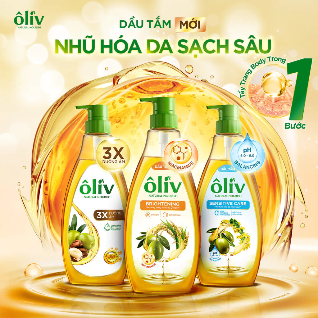 [MỚI] Sữa Tắm Dưỡng Da, Dầu Tắm ÔLIV 3X Dưỡng Ẩm/Dưỡng Sáng Da/Dành Cho Làn Da Nhạy Cảm 650ML/1L | BigBuy360 - bigbuy360.vn