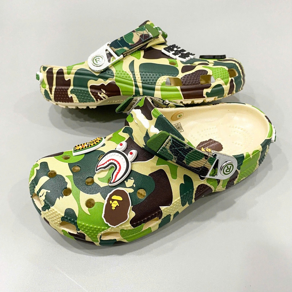 Dép sục classic bape unisex, sục bape nam nữ tặng kèm charm 3d chủ đề cao cấp trang trí | BigBuy360 - bigbuy360.vn