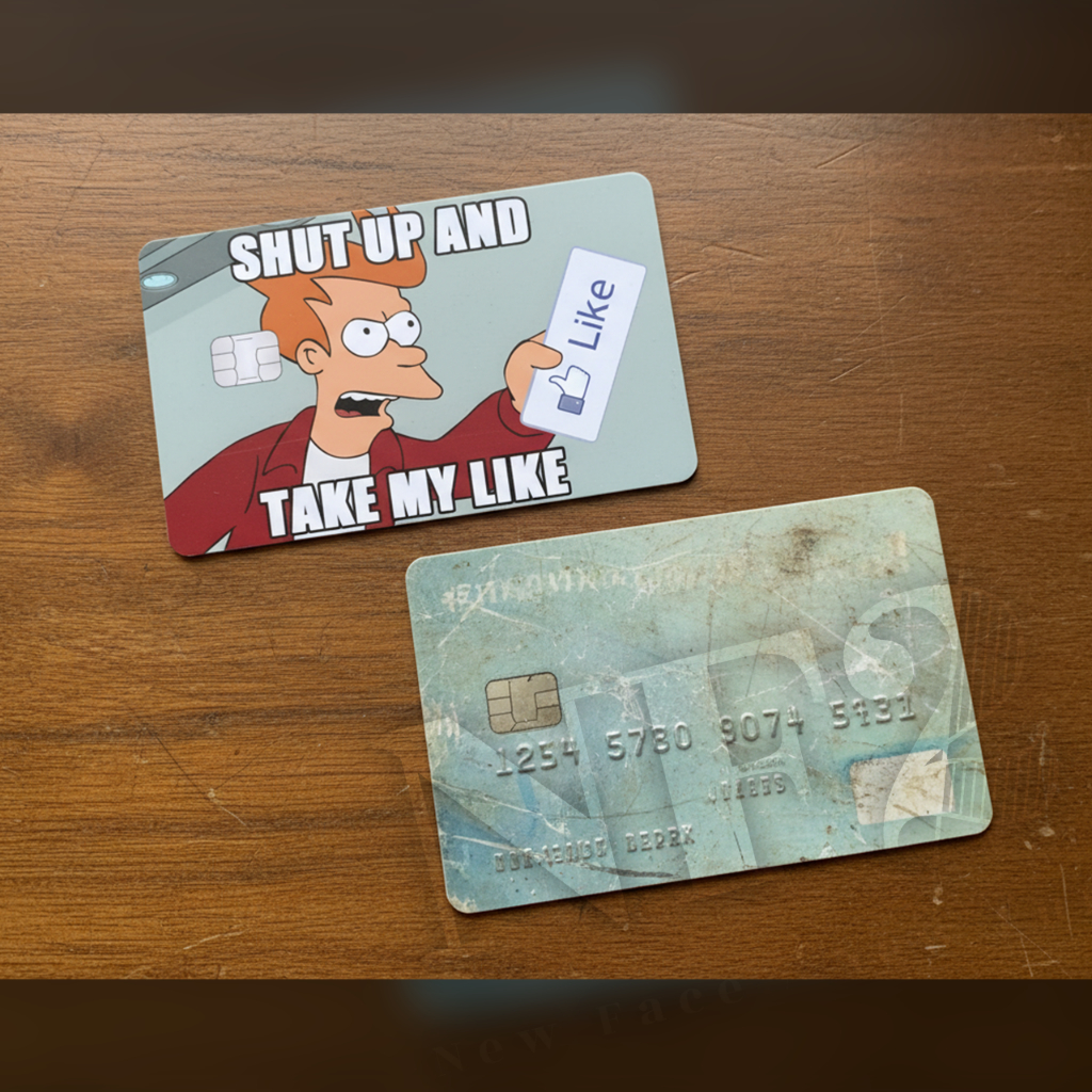 Miếng Dán Trang Trí SHUT UP MEME - Decal Sticker Thẻ ATM (Thẻ Chung Cư, Thẻ Xe, Debit, Credit) NF2