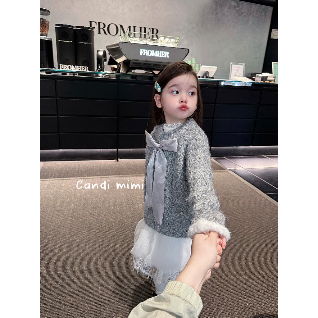 CANDI MIMI Áo Len Đính Nơ Cao Cấp NT5613