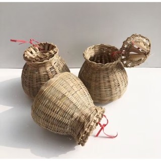 Giỏ tre mầm non, dùng trang trí decor