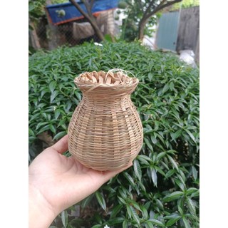 Giỏ tre mầm non, dùng trang trí decor