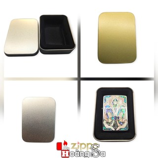( hoả tốc ) hộp thiếc vàng, trắng bảo quản zippo