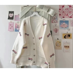 Áo khoác nỉ unisex nam nữ phong cách hàn quốc thêu full nơ Thome xinh xắn dễ thương hottrend