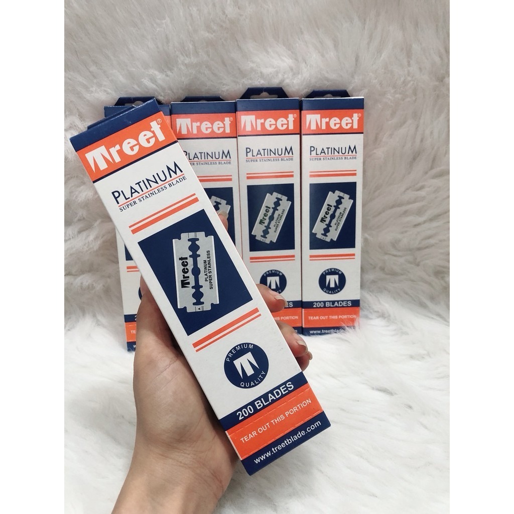 🪒 LƯỠI LAM TREET PLATINUM – HỘP MÀU CAM SIÊU BÉN
