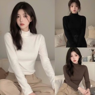 Combo 3 áo GIỮ NHIỆT nữ tay dài cao cổ 3cm GiangVu co giãn 4 chiều LÓT NỈ loại 1, Áo thun giữ nhiệt dài tay ôm body