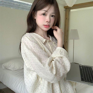 Bộ ngủ chấm bi dài tay