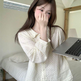 Bộ ngủ chấm bi dài tay