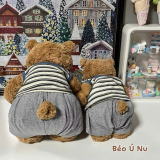 Gấu Béo Mặc Quần Áo Đáng Iu 40cm, Gấu Nhồi Bông Gấu Béo Ú Nu Tặng Bàn Bè Sinh Nhật