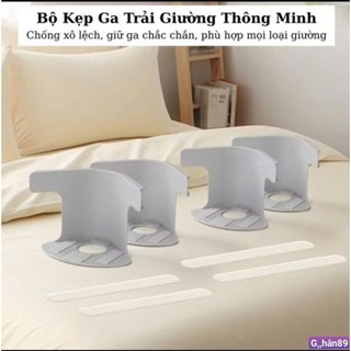 Set 4 Kẹp Cố Định Ga Giường, Chống Xô Lệch, Giữ Ga Chắc Chắn Cho Giường Ngủ, Phù Hợp Với Mọi Loại Giường Và Mọi Loại Ga