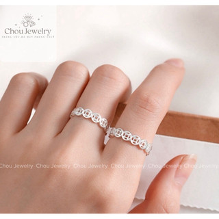 Nhẫn Kim Tiền Bạc ý S925 free Size Sang Trọng Phong Thuỷ - Chou Jewelry