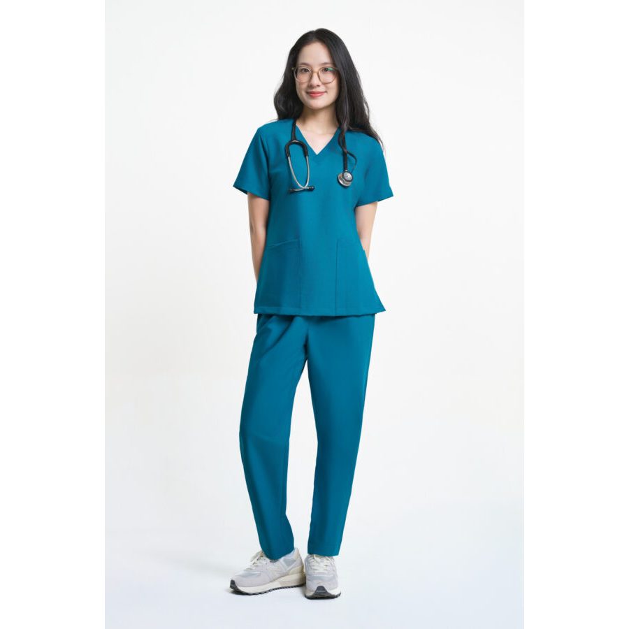 Đồng phục Spa Vải Lon Giãn Nhiều Màu, Bộ quần áo dược sĩ,Scrubs bác sĩ, Áo y tá Nam nữ